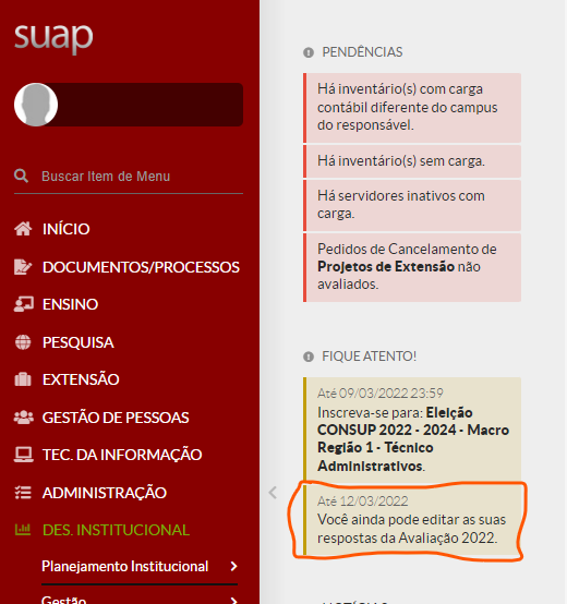 Quadro 1-Questionário utilizado na avaliação da atividade de extensão